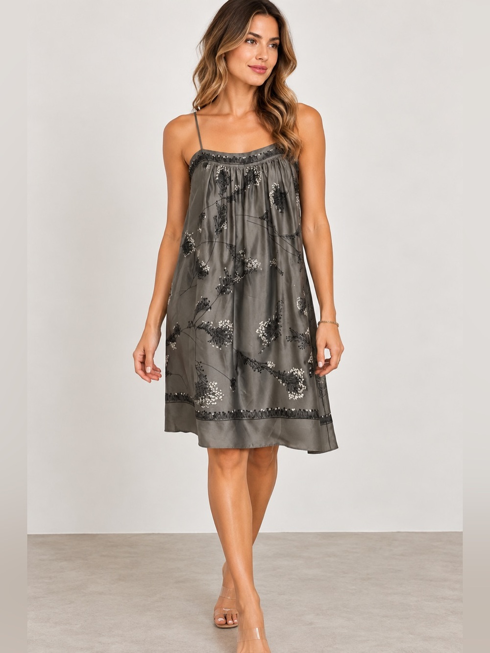 Susana Monaco 100% Silk Wildflower Slip Dress - 2008 Showroom Sample RARE Size S